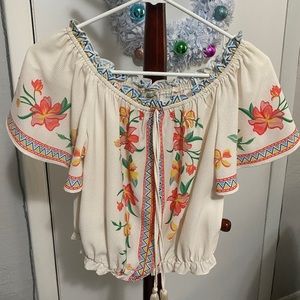 Floral Peasant Top